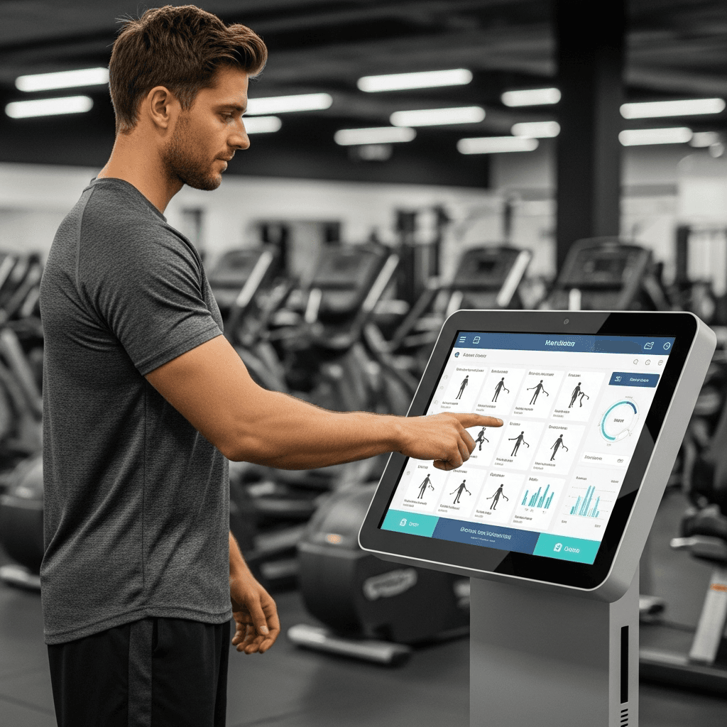 Tótem entrenador personal para gimnasios